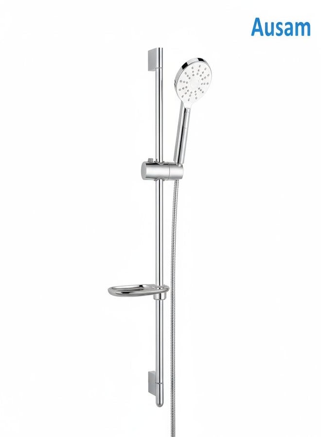 Ausam حامل رأس دش قابل للتعديل من أوسام، مطلي بالكروم، دوران 360 درجة، حامل قضيب منزلق، ملحق بخاخ يدوي - Image 5